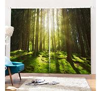 SK Studio Lot de 2 Rideaux Occultant Isolant Thermique Imperméables avec Forest Beach Motif 3D pour Salon Chambre Style 20, 180x250cm