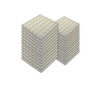 SK Studio Lot de 24 carrés de Panneau Mural Acoustique pyramidale Home Studio Traitement insonorisé Accessoires en Mousse 25x25x5cm, blanc