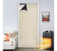 SK Studio Rideau de Porte Isolant Thermique Anti Froid Chaleur Rideaux Occultant Imperméable Coupe-Vent Séparation de Pièce pour Couloirs, Portes, Patio Beige, 110x200cm