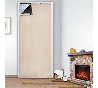 SK Studio Rideau de Porte Isolant Thermique Anti Froid Chaleur Rideaux Occultant Imperméable Coupe-Vent Séparation de Pièce pour Couloirs, Portes, Patio Beige 1,