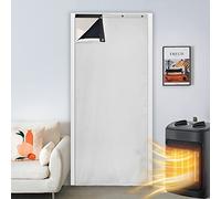 SK Studio Rideau de Porte Isolant Thermique Anti Froid Chaleur Rideaux Occultant Imperméable Coupe-Vent Séparation de Pièce pour Couloirs, Portes, Patio Blanc, 100x210cm