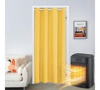 SK Studio Rideau Occultant Isolant Thermique, Rideaux à Oeillets Anti Froid Rideau Séparation de Pièce Anti Bruit pour Salon et Cuisine Jaune, 107x203cm