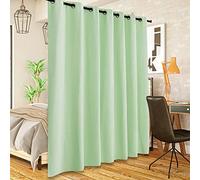 SK Studio Rideau Occultant Thermiques Isolant Anti Chaleur Tenture Opaque à Oeillets, Anti Froid Rideaux Décoratifs pour Salon Chambre Rideau Séparation de Pièce, 1 pièce, Vert Clair, 132x160cm
