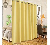 SK Studio Rideau Occultant Thermiques Isolant Anti Chaleur Tenture Opaque à Oeillets, Anti Froid Rideaux Décoratifs pour Salon Chambre Rideau Séparation de Pièce, 1 pièce, Jaune, 132x213cm