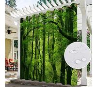 SK Studio Rideaux d'extérieur Imperméables, 3D Printed Rideau Occultant Isolant Thermiques avec œillets pour Pergola, Jardin, Chambre, 2 Pièces Style 7, 253x213cm