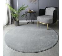 SK Studio Tapis Rond Salon Tapis Moelleux Antidérapant Tapis Doux Chambre pour Couloir Chambre d'enfant Moderne Décor À La Maison Gris, 120cm