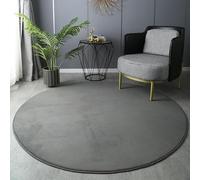 SK Studio Tapis Rond Salon Tapis Moelleux Antidérapant Tapis Doux Chambre pour Couloir Chambre d'enfant Moderne Décor À La Maison Gris foncé, 100cm