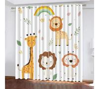 SK-YBB Zoo Rideau Occultant Isolant Thermique 140x160cm Animal Enfant GarçOn Fille Rideau Chambre Adulte eux Chambre d'enfant Pack de 2 PièCes