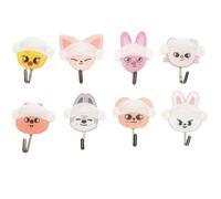 Sk-Zoo Lot de 8 crochets en acrylique « Stay » pour penderie, serviette de bain, 3 cm, Stray-Kids Wolf Chan Leebit Bbokari Jiniret No Punching Crochet de rangement (A)