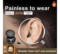 SK26 - Mini casque Bluetooth sans fil, petits écouteurs intra-auriculaires, casque invisible pour le sommeil, le travail et le sport, écouteurs HD HIFI avec basses puissantes et qualité sonore BLANC