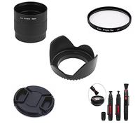 SK45 Ensemble d'objectifs d'appareil photo 58 mm de diamètre avec capuchon d'objectif UV, brosse d'adaptation pour appareil photo Canon PowerShot G10 G11 G12