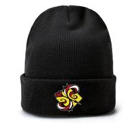 SK8 The Infi-nity Bonnets Homme, Bonnet en Tricot à Revers Extensible, Bonnet Rétro pour Action de Grâces/Nouvel an, Slouch(Black6)