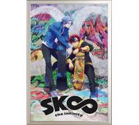 SK8 The Infinity - Poster - Reki et Langa + cadre amovible, Shinsuke® Maxi aluminium argenté, vitre acrylique