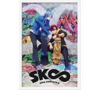 SK8 The Infinity - Poster - Reki et Langa + cadre amovible, Shinsuke® Maxi MDF blanc, vitre acrylique