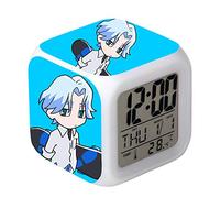 SK8 The Infinity Réveil numérique sur le thème du manga 7 couleurs LED avec fonction de répétition, écran LCD affiche l'heure, la date, la température, meilleur cadeau pour anniversaire d'enfant