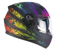 SKA-P Speeder Casque intégral Adulte Unisexe, Noir Vert Rouge Mat, XS (53-54cm)