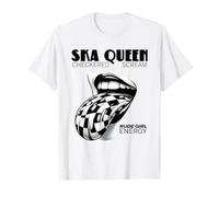Ska Queen Checkered Scream Rude Girl Energy T-Shirt Graphique avec Valeur