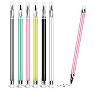 Skaaisont Crayon Sans Encre avec Gomme, Portable 6PCS Metal Pencil Réutilisables, Crayon Nib Remplaçable pour le Bureau et l'Etude