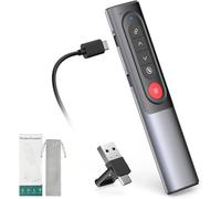 Skaaisont Telecommande Ordinateur Powerpoint, Pointeur Powerpoint du Présentateur avec Hyperlien et Bouton de Sourdine, pour Présentation, Enseignement, Bureau, Conférence,etc (Corps en Métal)