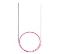 skacel by addi Ewenicorn Rocket Aiguilles à tricoter circulaires, fixes, 47 pouces (120 cm), pointes en laiton chromé blanc avec cordon en nylon flexible, 7 mm (taille US 10,75)