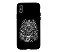 Skadi Norse Winter Goddess Viking Crâne Rune Coque pour iPhone X/XS