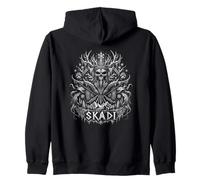 Skadi Norse Winter Goddess Viking Crâne Rune Sweat à Capuche