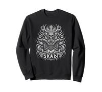 Skadi Norse Winter Goddess Viking Crâne Rune Sweatshirt