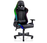 SKADI RGB - Chaise Gaming RGB Lumières LED, Ergonomique, Accoudoirs 2D, Inclinable - Noir