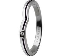 Skagen Bague Femme Argent/Noir JRSB018, Taille de la bague:55 (17.5) SS7 M1