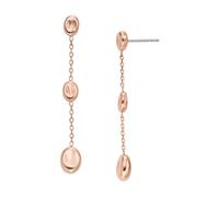 Skagen - Boucles d’oreilles pendantes Anja Pebble en acier inoxydable doré rose, pour femme, SKJ1846791