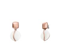 Skagen Boucles d’oreilles pendantes Sofie Skagen, en verre de mer aux formes courbes, blanc, pour femme, SKJ1816791