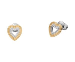 Skagen Boucles D'Oreilles Pour Femmes Kariana, Longueur : 8.6mm, Largeur : 8.2mm Boucles D'Oreilles En Acier Inoxydable Bicolore, SKJ1677998