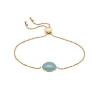 SKAGEN Bracelet à pampille Sofie Skagen, en verre de mer aux formes courbes, vert menthe, pour femme, SKJ1808710, Or crémeux