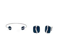 Skagen Bracelet et Boucles d'Oreilles Femme Sofie Sea Glass, Acier Inoxydable Argent, Set