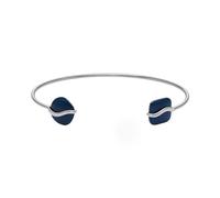 Skagen Bracelet jonc Sofie Skagen, en verre de mer aux formes courbes, bleu, pour femme, SKJ1811040