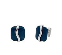 Skagen Clous d’oreilles Sofie Skagen, en verre de mer aux formes courbes, bleu, pour femme, SKJ1810040