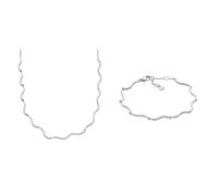 Skagen Collier et bracelet Essential Waves pour femmes, acier inoxydable argenté, Set