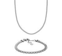 Skagen Collier et Bracelet pour Homme Tov Mesh en Acier Inoxydable Argenté, Set