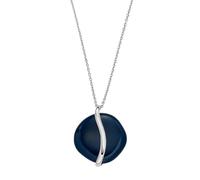 Skagen Collier pendentif Sofie Skagen, en verre de mer aux formes courbes, bleu, pour femme, SKJ1809040