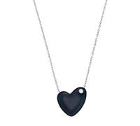 Skagen Collier pendentif Sofie Skagen, en verre de mer en forme de cœur, bleu, pour femme, SKJ1802040