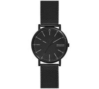 Skagen Montre pour homme Signatur, mouvement à trois aiguilles, boîtier en acier inoxydable Midnight de 40 mm avec bracelet en maille d'acier inoxydable, SKW6579