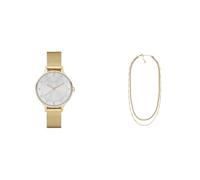 Skagen Femme Anita Lille Doré Acier Inoxydable Montre and Merete Collier, Coffret