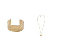 Skagen Femme Bracelet et Collier Moderne Stak en Acier Inoxydable Doré, Set