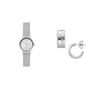 Skagen Femme Freja Lille Argenté Acier Inoxydable Montre and Anja Pebbles Boucles d'oreilles, Coffret