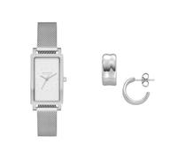 Skagen Femme Hagen Lille Argenté Acier Inoxydable Montre and Anja Pebbles Boucles d'oreilles, Coffret