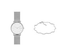 Skagen Femme Signatur Argenté Acier Inoxydable Montre and Essential Waves Bracelet, Coffret