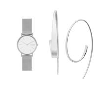 Skagen Femme Signatur Argenté Acier Inoxydable Montre and Kariana Boucles d'oreilles, Coffret