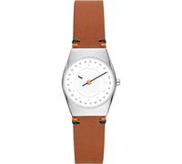 Skagen Grenen Montre pour Femmes, Mouvement à Énergie Solaire, Bracelet en Acier Inoxydable Ou en Cuir, Marron et Blanc, 26Mm