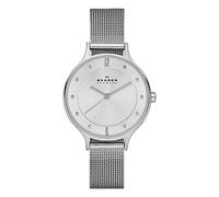 Skagen Montre pour femmes Anita Lille, mouvement à trois aiguilles, boîtier en acier inoxydable argenté de 30 mm avec bracelet en maille d'acier inoxydable, SKW2149