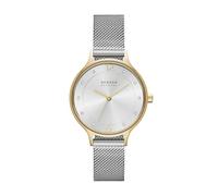 Skagen Montre pour femmes Anita Lille, mouvement à trois aiguilles, boîtier en acier inoxydable doré de 30 mm avec bracelet en maille d'acier inoxydable, SKW2340